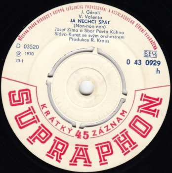 SP Josef Zíma: Já Nechci Spát / Ke Tvým Rtům