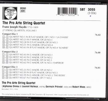 3CD Joseph Haydn: 27 String Quartets Volume 1 