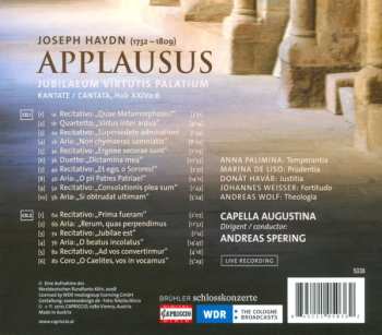 2CD/Coffret Joseph Haydn: Applausus (Jubilaeum Virtutis Palatium), Kantate, Hob XXIVa:6