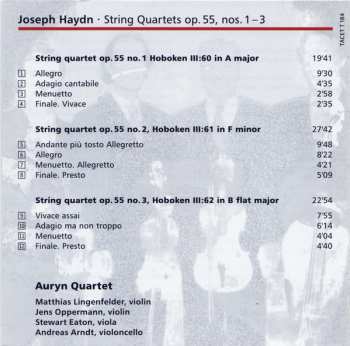 CD Joseph Haydn: Auryn's Haydn: Op. 55 (String Quartets ∙ Vol. 9 Of 14 Op. 55, Nos. 1 – 3)