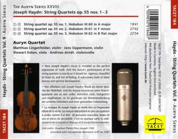 CD Joseph Haydn: Auryn's Haydn: Op. 55 (String Quartets ∙ Vol. 9 Of 14 Op. 55, Nos. 1 – 3)