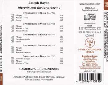CD Joseph Haydn: Divertimenti Für Streichtrio Vol. 1 • Hob. V Nr. 3, 4, 16, 20, 21