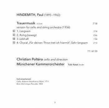 SACD Paul Hindemith: Cello Concertos In C & D / Trauermusik