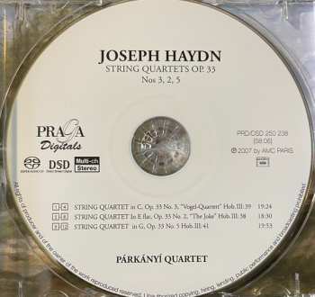 SACD Joseph Haydn: String Quartets Op. 33 N°3 Vogel-Quartett, N°2 "The Joke", N°5