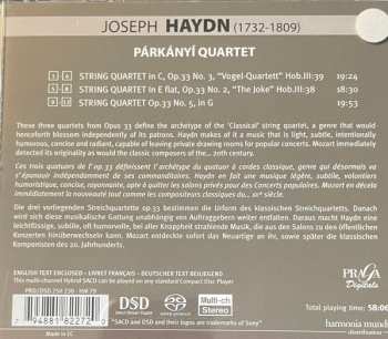 SACD Joseph Haydn: String Quartets Op. 33 N°3 Vogel-Quartett, N°2 "The Joke", N°5
