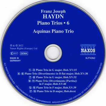 CD Joseph Haydn: Piano Trios • 6