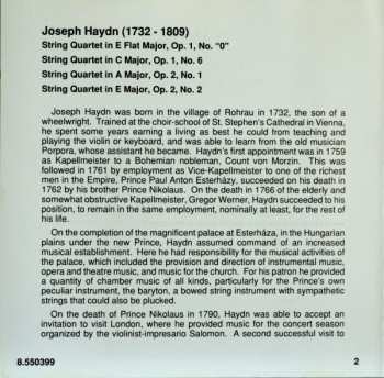 CD Joseph Haydn: String Quartets Op. 1, Nos. 5 & 6 - Op. 2, Nos. 1 & 2