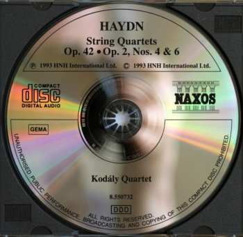 CD Joseph Haydn: String Quartets Op. 2, Nos. 4 And 6 - Op. 42