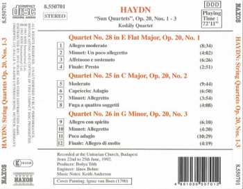 CD Joseph Haydn: String Quartets Op. 20 "Sun", Nos. 1 - 3