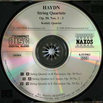 CD Joseph Haydn: String Quartets "Prussian" - Op. 50 - Nos. 1 - 3