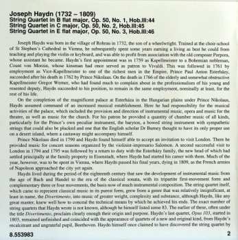 CD Joseph Haydn: String Quartets "Prussian" - Op. 50 - Nos. 1 - 3