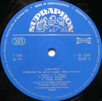 LP Prague Chamber Orchestra: Symphony No. 92 In G Major "Oxford" - Symphony No. 48 In C Major "Maria Theresia"