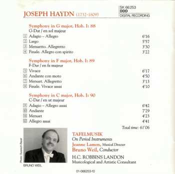 CD Joseph Haydn: Symphonies -1787-1788- Nos. 88, 89 &90