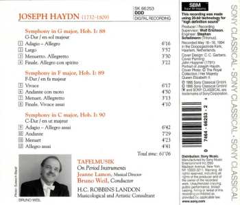 CD Joseph Haydn: Symphonies -1787-1788- Nos. 88, 89 &90