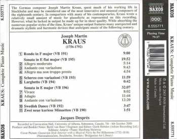 CD Joseph Martin Kraus: Complete Piano Music (Sonatas • Scherzo Con Variazioni • Swedish Dance)