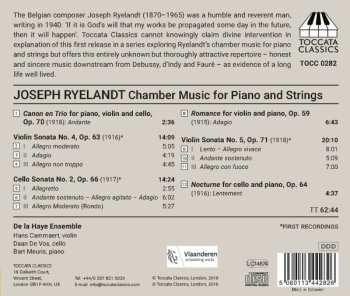 CD Joseph Ryelandt: Chamber Music For Piano And Strings Volume One: The War Years, 1914-18