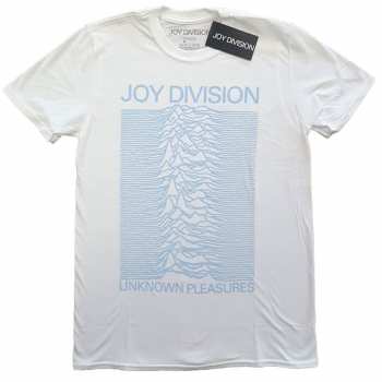 Merch Joy Division: T-shirt Unknown Pleasures Blue On White 