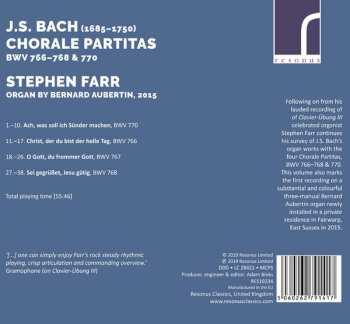 CD Johann Sebastian Bach: Chorale Partitas BWV 766-768 & 779