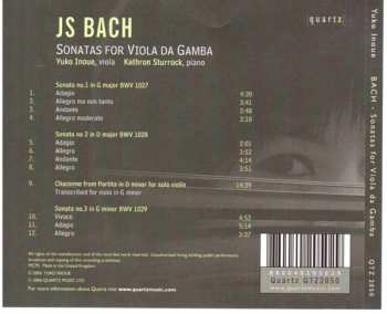 CD Johann Sebastian Bach: Sonatas For Viola Da Gamba