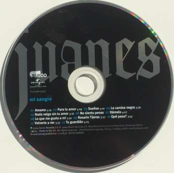 CD Juanes: Mi Sangre