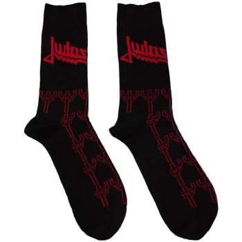 Marchandises Judas Priest: Judas Priest Unisex Ankle Socks: Trident Pattern (black) (uk Size 4 - 7) 36 - 42