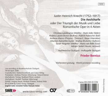 3CD/Coffret Justin Heinrich Knecht: Die Aeolsharfe - Oder Der Triumph Der Musik Und Liebe (Romantische Oper In 4 Akten)