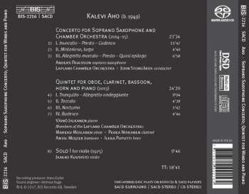SACD Kalevi Aho: Concerto For Soprano Saxophon; Quintet For Winds And Piano