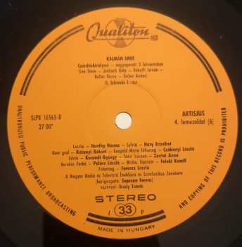 3LP Emmerich Kálmán: Csárdás Királynő / Czardas Princess