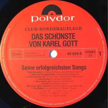 2LP Karel Gott: Das Schönste Von Karel Gott