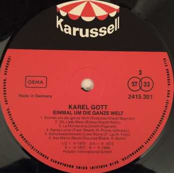 LP Karel Gott: Einmal Um Die Ganze Welt