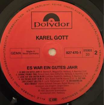 LP Karel Gott: Es War Ein Gutes Jahr