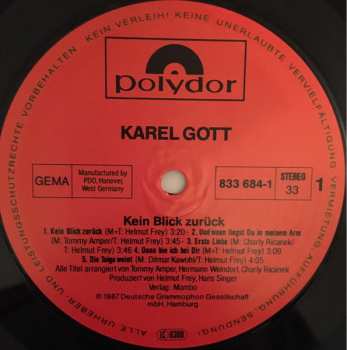 LP Karel Gott: Kein Blick Zurück