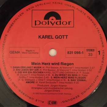 LP Karel Gott: Mein Herz Wird Fliegen