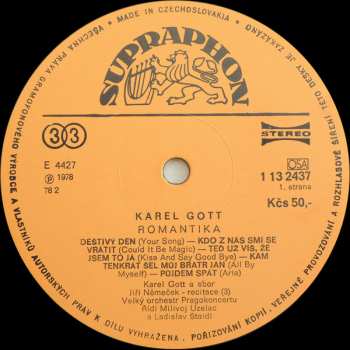 LP Karel Gott: Romantika