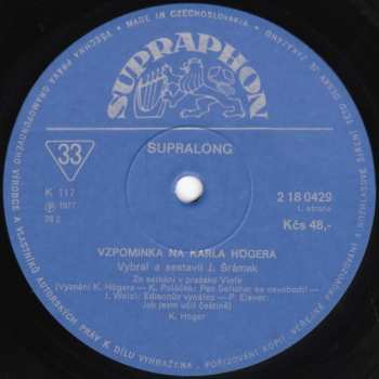 LP Karel Höger: Vzpomínka Na Karla Högera