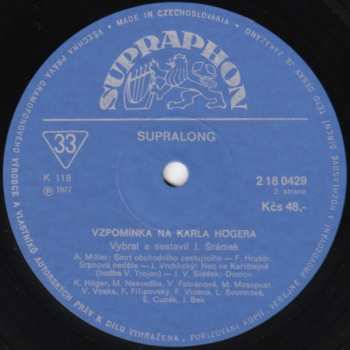 LP Karel Höger: Vzpomínka Na Karla Högera