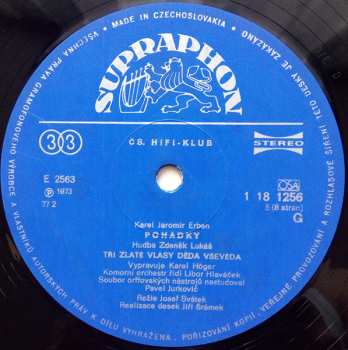 LP Karel Höger: Pohádky (Tři Zlaté Vlasy Děda Vševěda / O Třech Přadlenách / Otesánek)