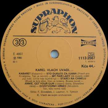 LP Karel Vlach Orchestra: Uvádí...