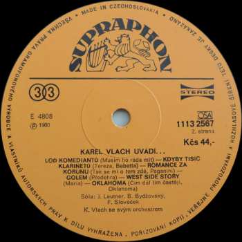 LP Karel Vlach Orchestra: Uvádí...