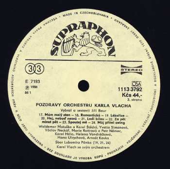 2LP Karel Vlach Orchestra: Pozdravy Orchestru Karla Vlacha 1947-1982 (2xLP + BOOKLET)