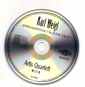 CD Karl Weigl: String Quartets N°.1, Op. 20 - N°.5, Op. 31