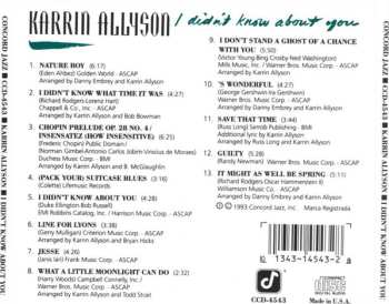 CD Karrin Allyson: I Didn't Know About You