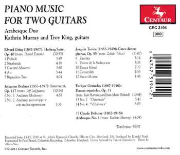 CD Troy King: Piano Music For Two Guitars