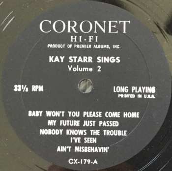 LP Kay Starr: Kay Starr Sings Volume 2