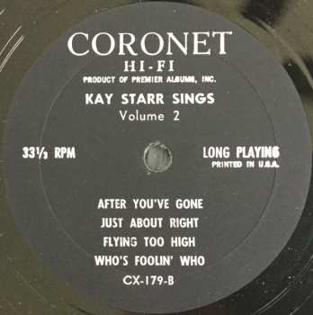 LP Kay Starr: Kay Starr Sings Volume 2