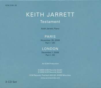 3CD Keith Jarrett: Paris / London · Testament
