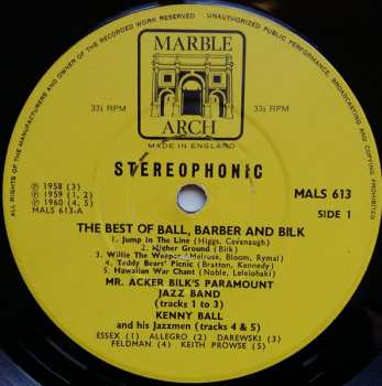 LP Kenny Ball And His Jazzmen: The Best Of Ball, Barber & Bilk