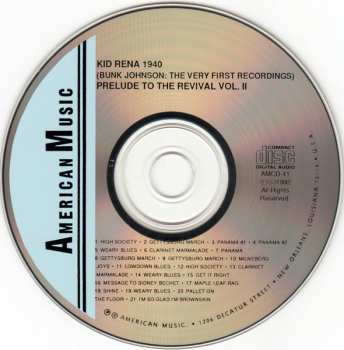 CD Bunk Johnson: Prelude To The Revival Vol. II (Kid Rena 1940 / Bunk Johnson: The Very First Recordings)
