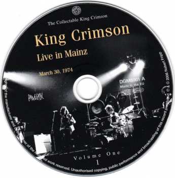 2CD King Crimson: The Collectable King Crimson Volume One (Live In Mainz, 1974 / Live In Asbury Park, 1974)