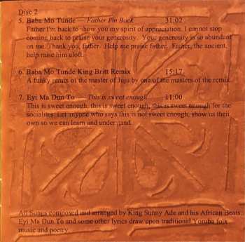 2CD King Sunny Ade: Bábá Mo Túndé